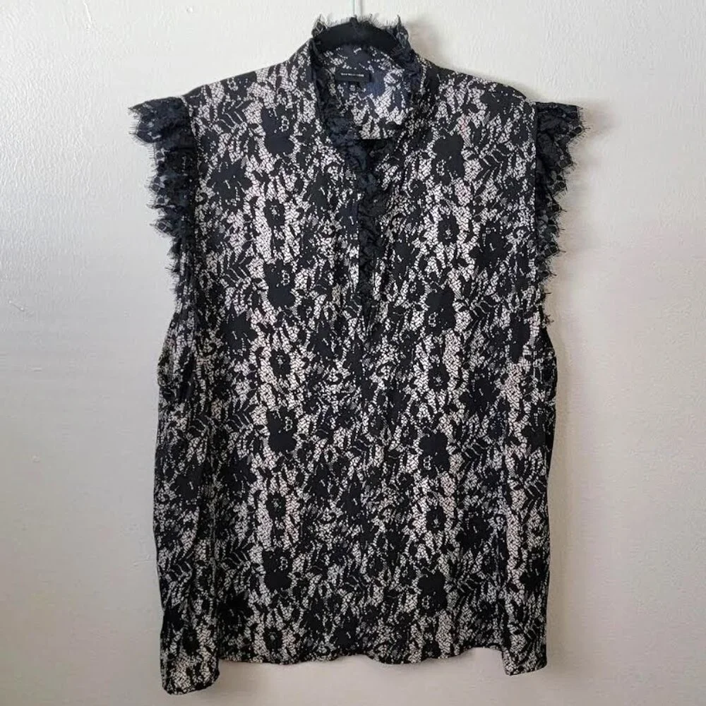 WHO WHAT WEAR Sleeveless Lace Collar Blouse | Size 4X - Picture 1 of 6